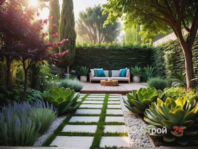 Формирование зелёного коридора для дорожек и проходов